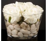 Композиция из искусственных цветов розы в стеклянной вазе VGnewtrend (Италия)